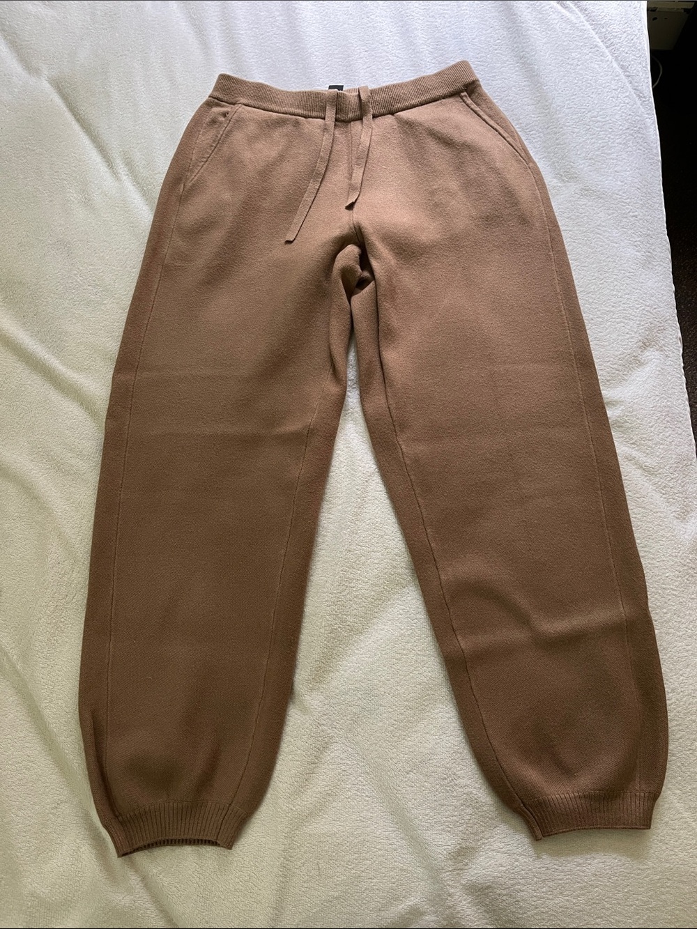 Roots Cozy Knit Jogger Pants in Camel Brown